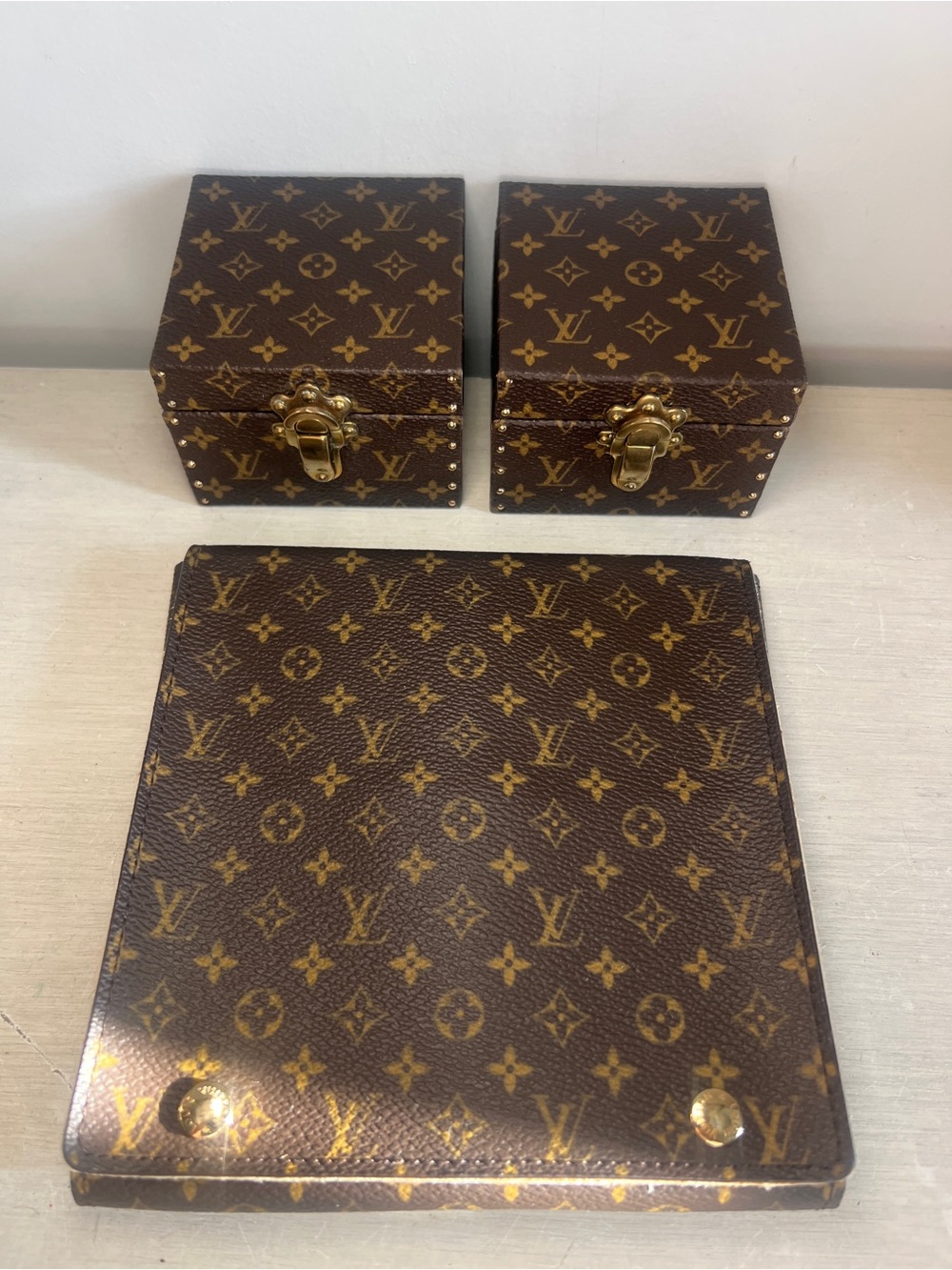 Louis Vuitton Monogram Jewelry Trunks and Folding Necklace Case